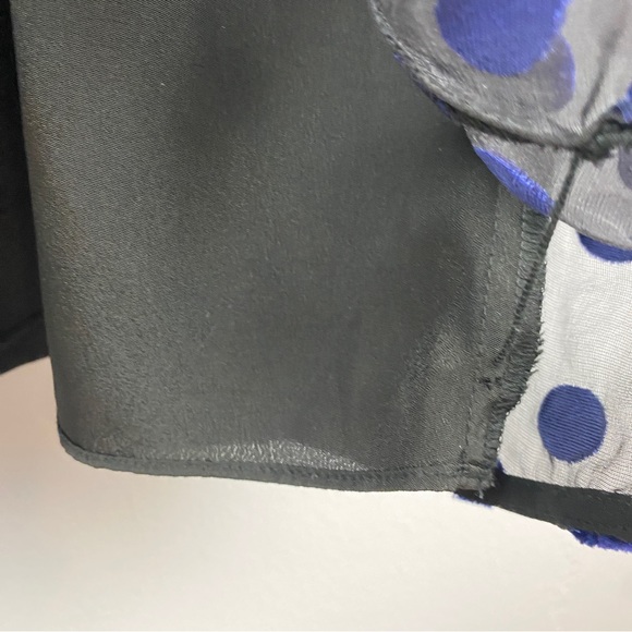 J. Crew Black Blue Polka Dot Sleeveless Silk Blend Dress Size 10 - Picture 11 of 13